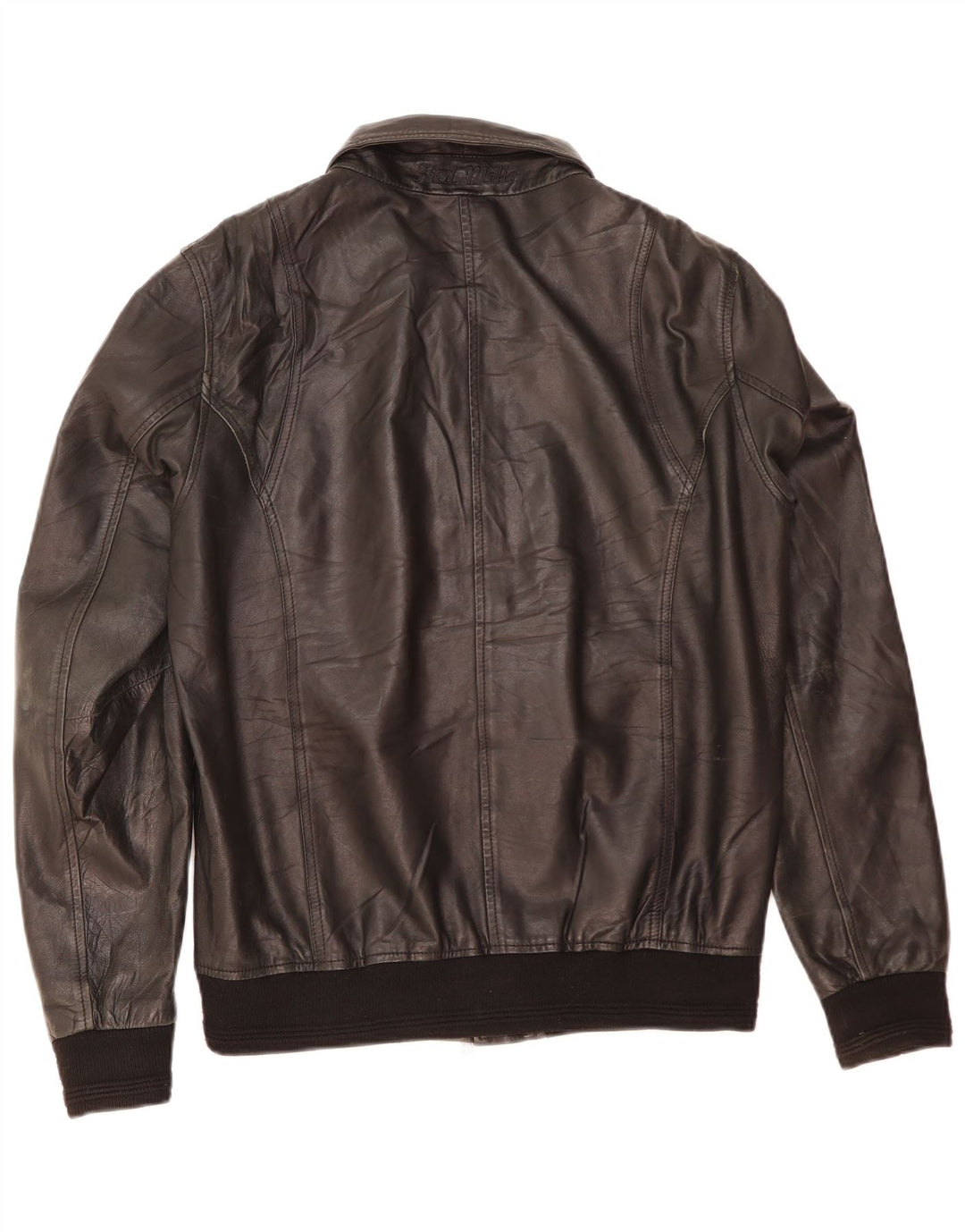 Fred Mello Chaqueta de cuero para mujer UK 20 2XL Cuero negro