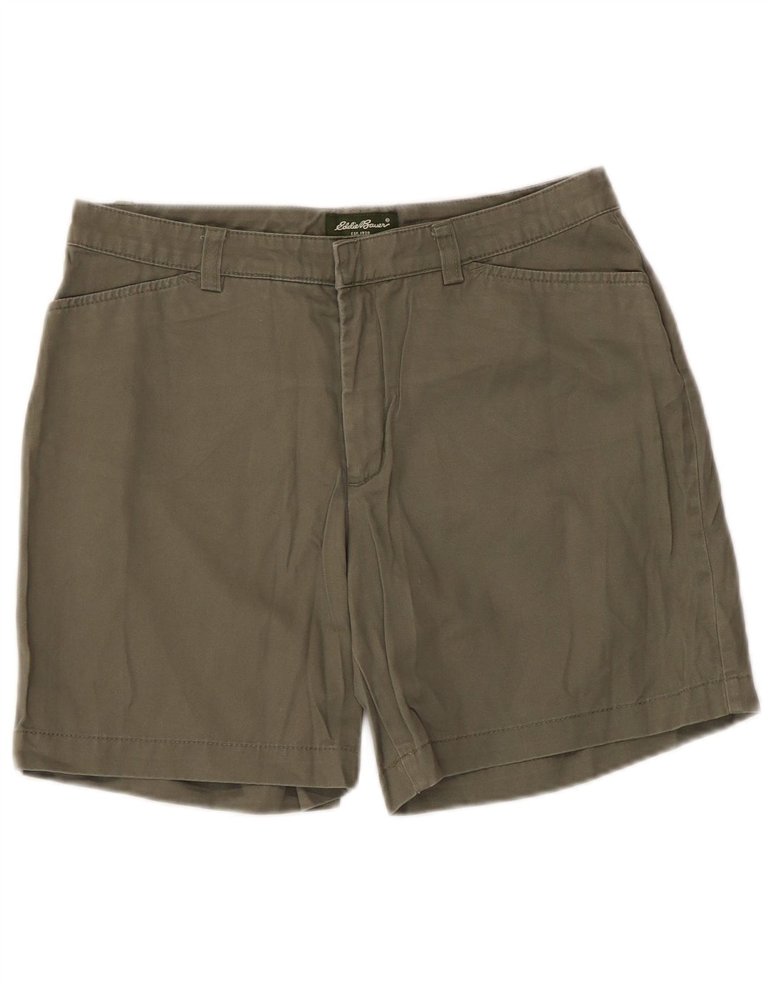 Eddie Bauer Pantalones cortos casuales para mujer US 6 mediano W30 algodón caqui