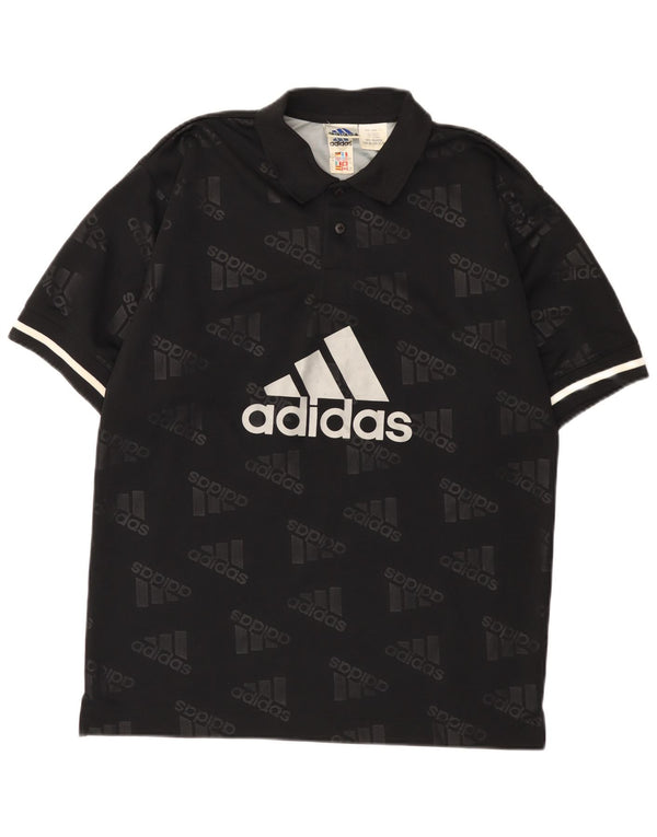 Adidas Polo gráfico para hombre UK 36/38 Small Negro Poliéster