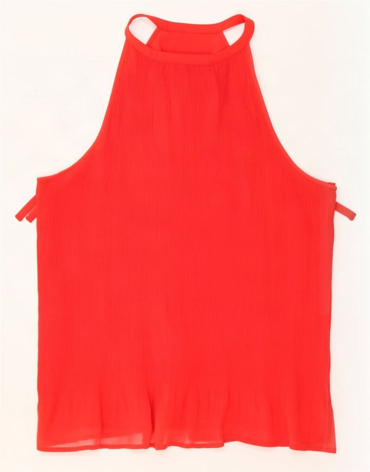 Zara Mujer Halter Top Reino Unido 42 Medio Rojo