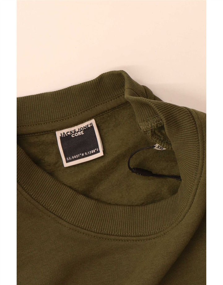Jack & Jones Hombre Sudadera Gráfica Jumper 2XL Algodón Caqui