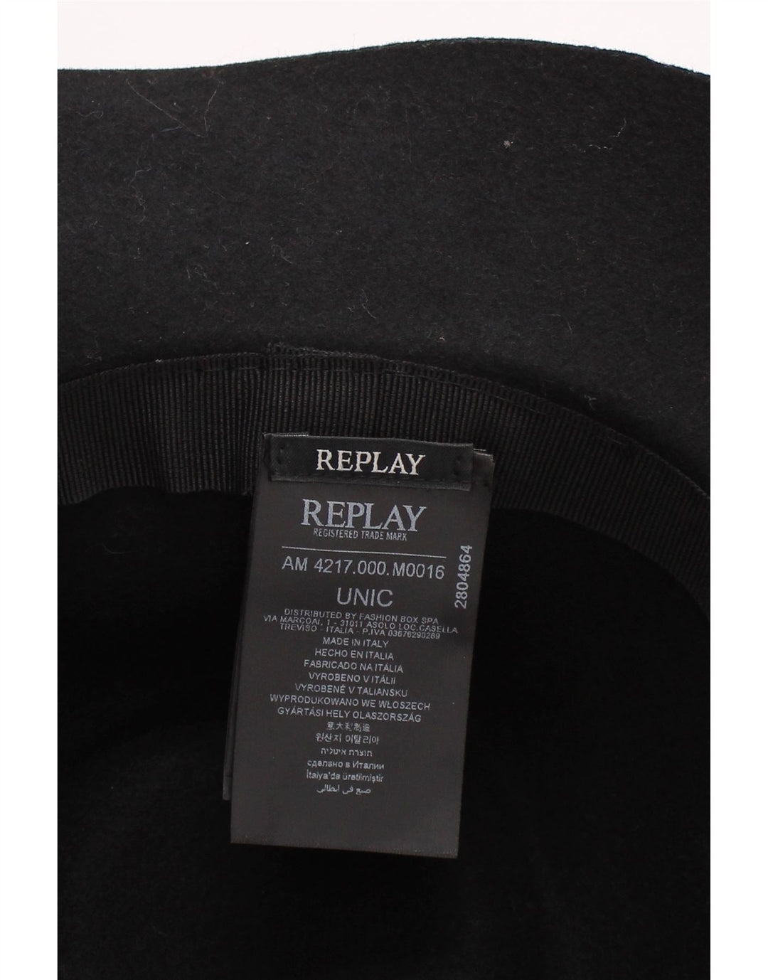 Replay Sombrero Fedora para Mujer Talla única Lana Negra clásica