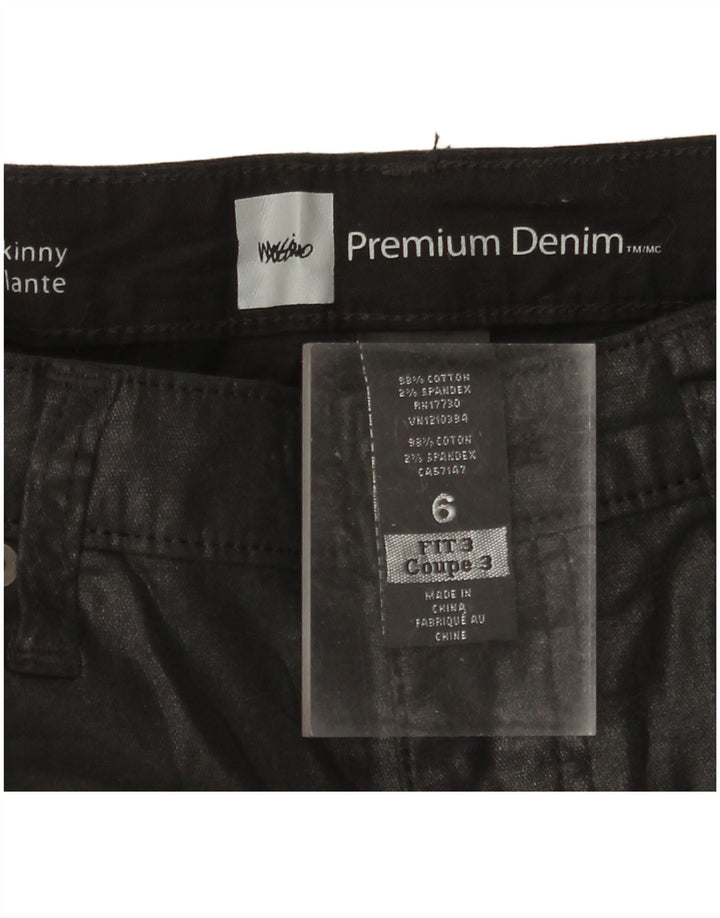 MOSSIMO Pantalones casuales ajustados para mujer US 6 Medium W30 L32 Algodón negro