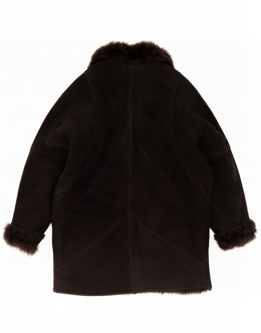 Chaqueta de piel de oveja vintage para mujer IT 48 XL Negro