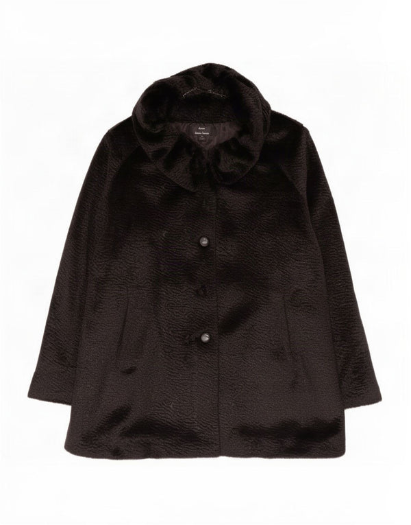 Dennis Basso Abrigo extragrande de piel sintética para mujer UK 18 XL Poliéster negro