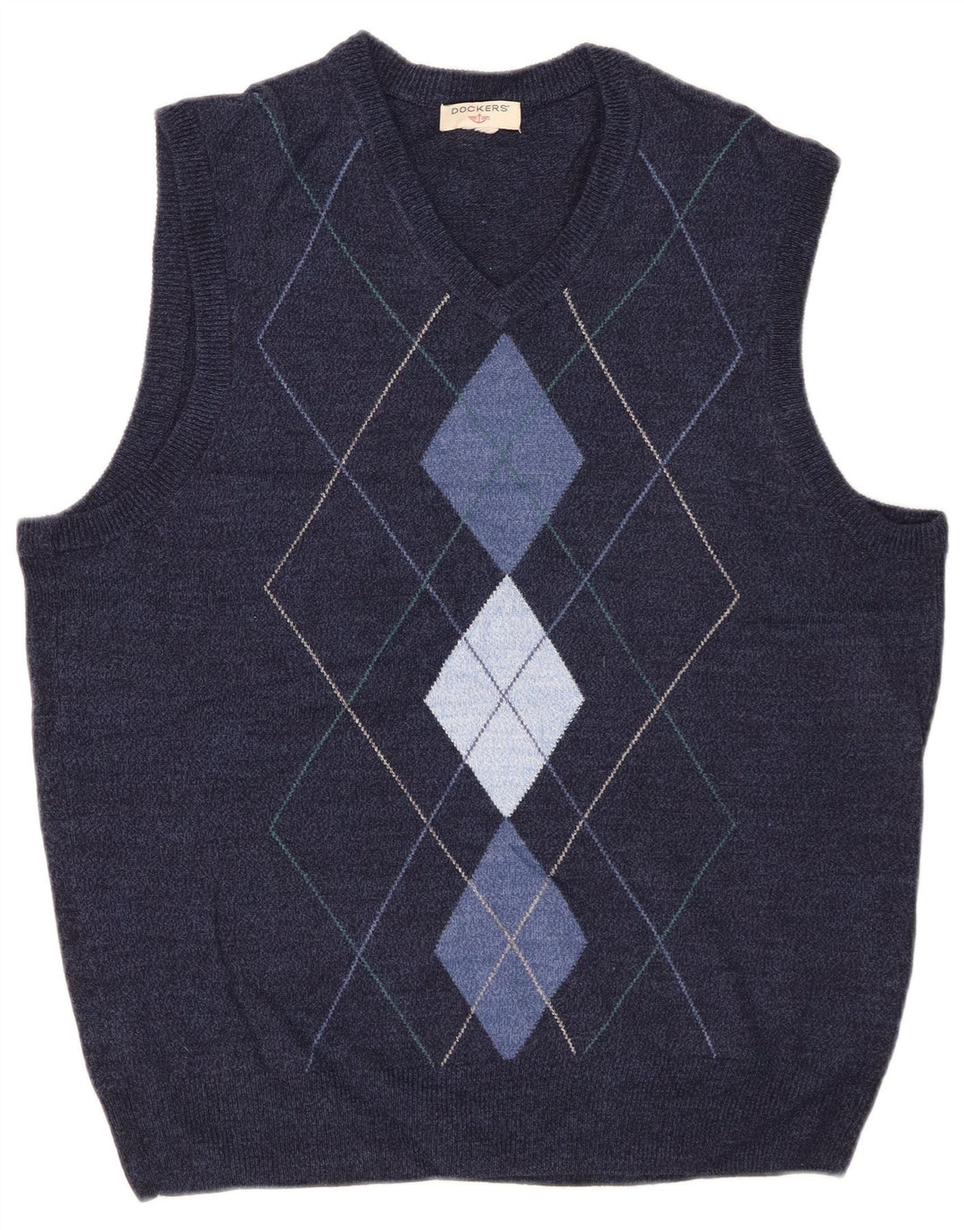 DOCKERS Camiseta sin mangas para hombre, talla mediana, azul marino, Argyle/Diamond