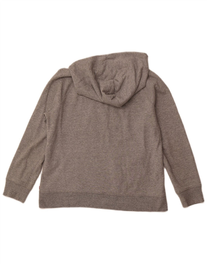 LEVI'S Jersey con capucha gráfico para mujer Reino Unido 14 Algodón moteado gris medio