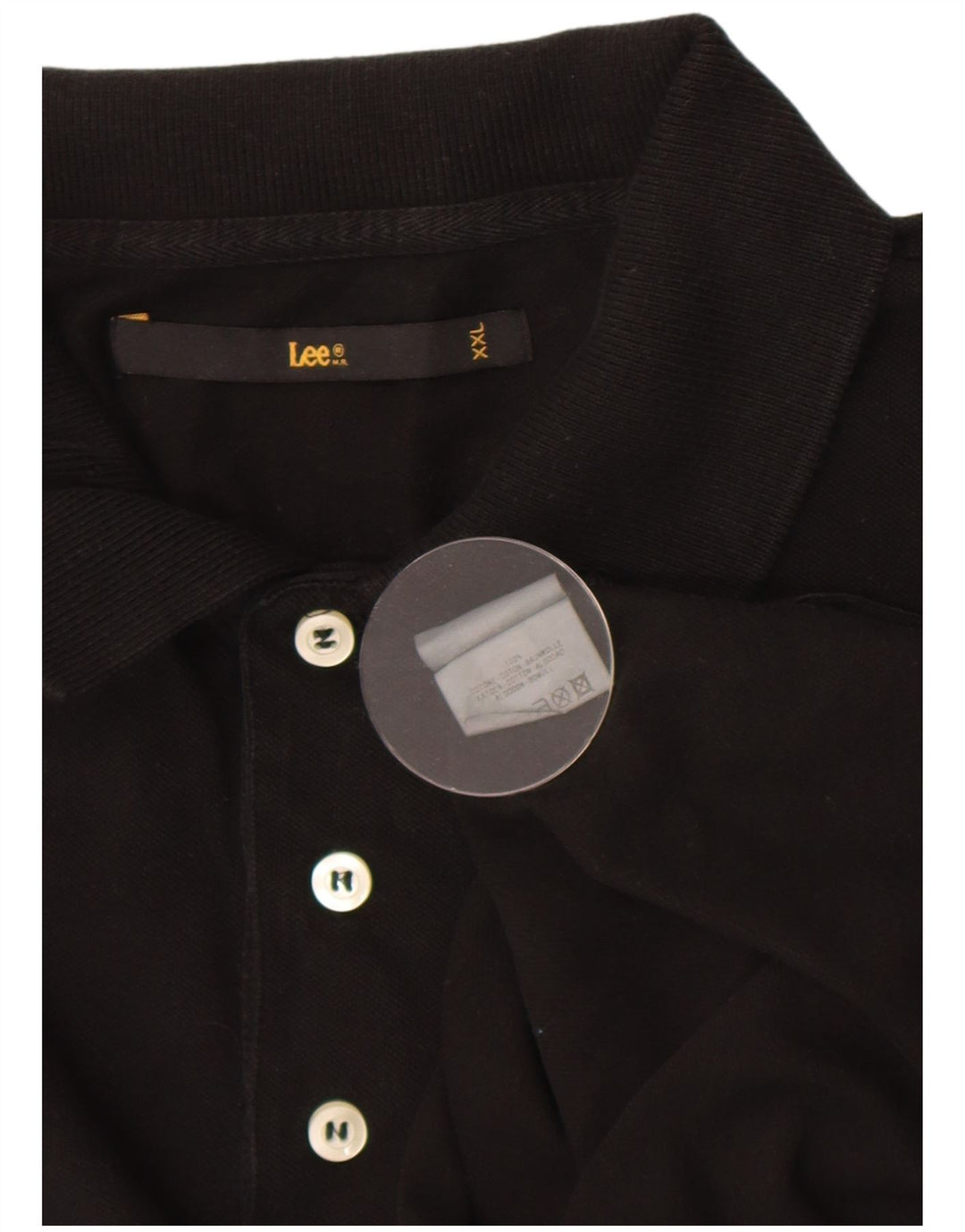 Lee Polo para hombre 2XL Algodón negro