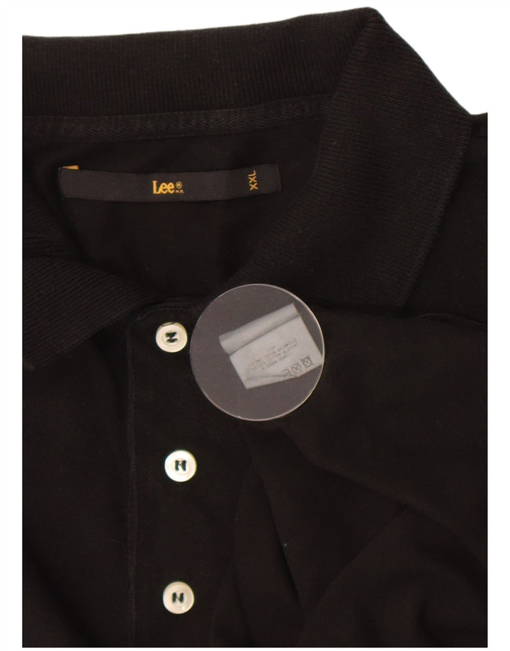 Lee Polo para hombre 2XL Algodón negro