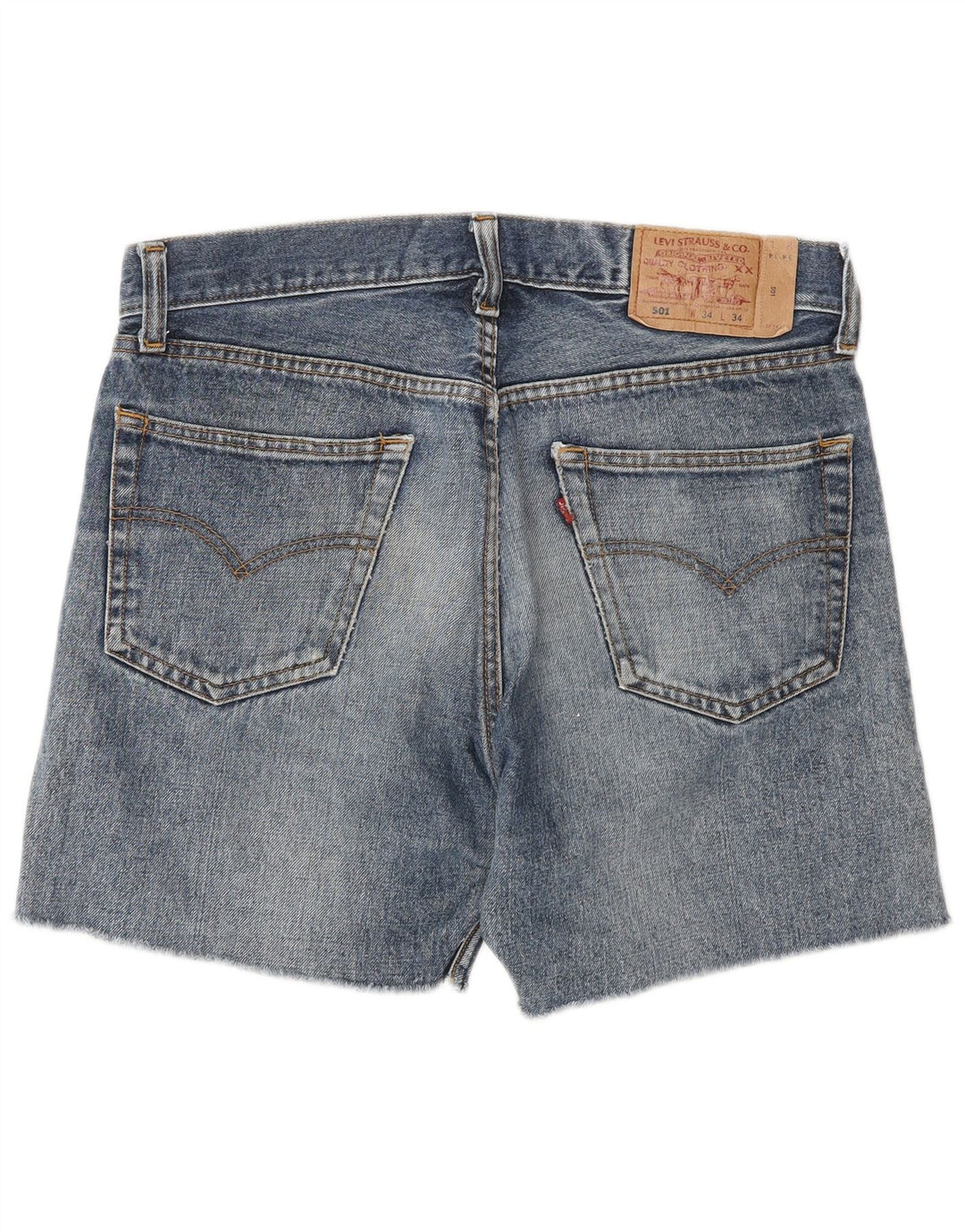 LEVI'S Mens 501 pantalones cortos de mezclilla W34 algodón azul grande
