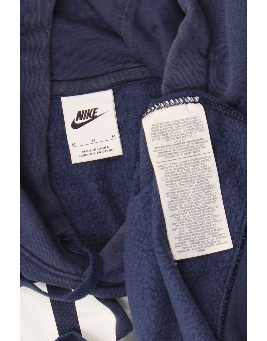 Nike Hombre Sudadera con capucha gráfica Jersey de algodón azul marino mediano