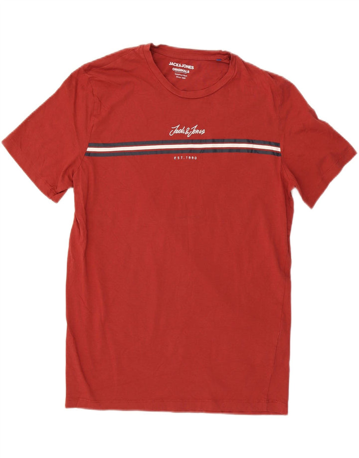 JACK & JONES Mens Graphic T-Shirt Top Large Red Cotton Vintage Jack & Jones and Second-Hand Jack & Jones from Messina Hembry 