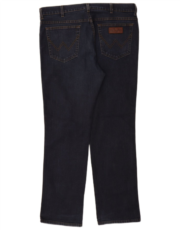 Wrangler Vaqueros rectos elásticos Texas para hombre W38 L32 Algodón azul marino