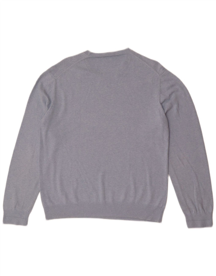 French Connection Jersey con cuello redondo para hombre, talla grande, algodón azul