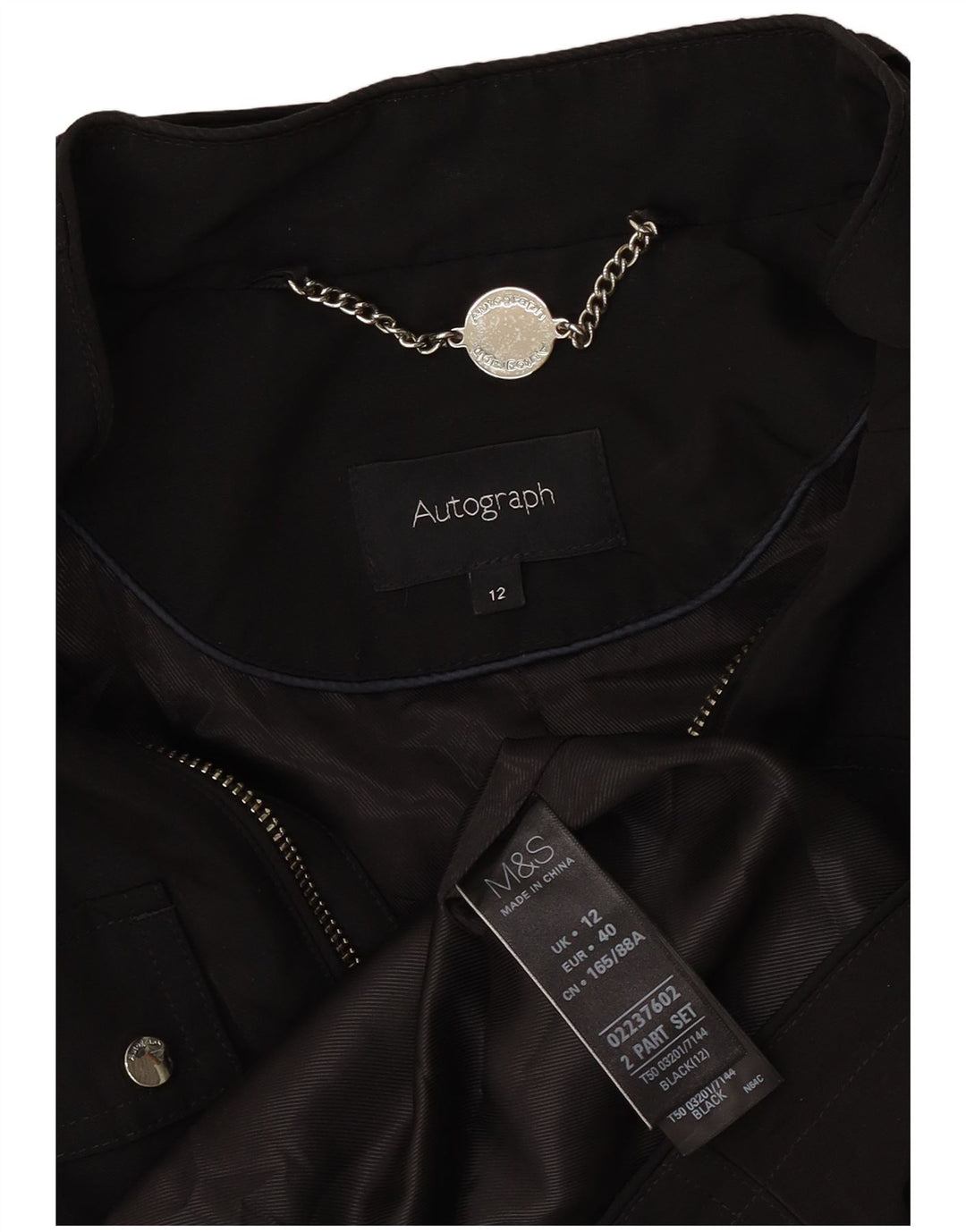 Marks & Spencer - Chaqueta utilitaria para mujer, talla 40, talla mediana, color negro
