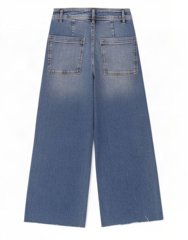 Zara Vaqueros Rectos The Marine De Tiro Alto EU 36 XS W26 L25 Azul