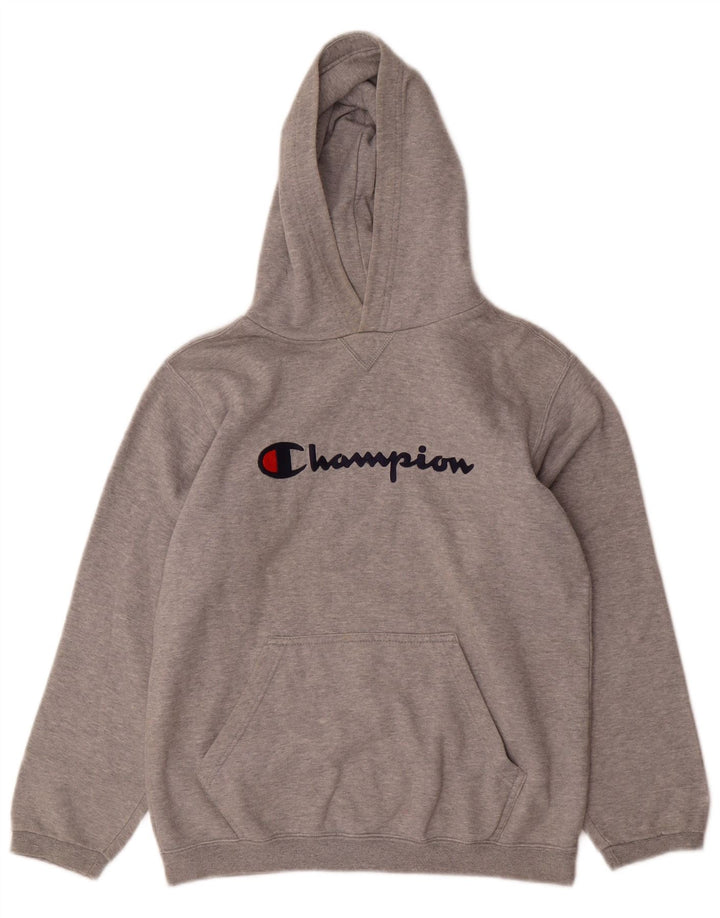 CHAMPION Jersey con capucha gráfica para niños 11-12 años Algodón gris