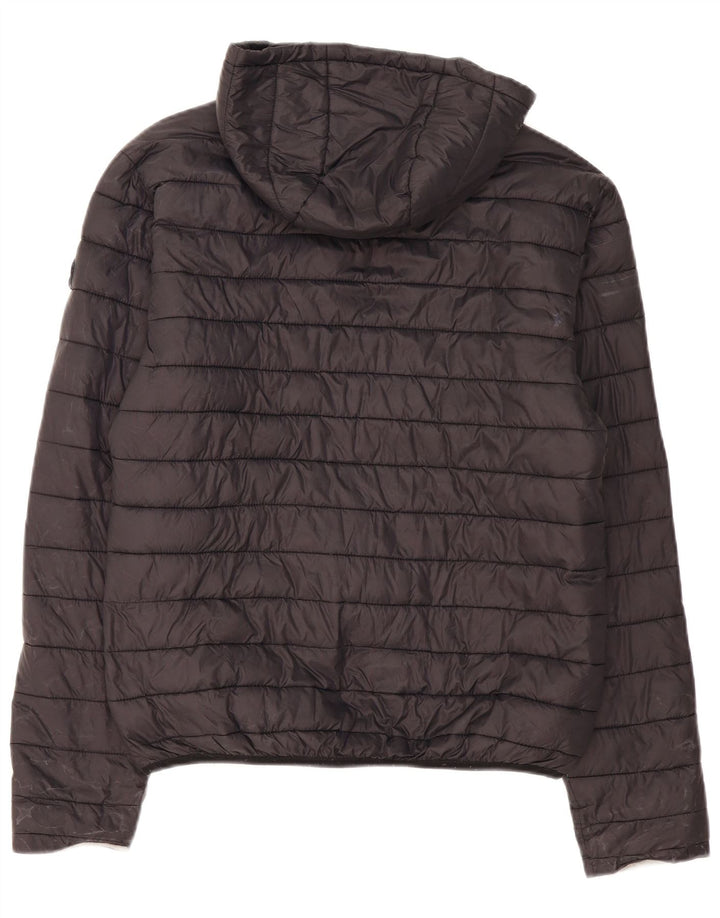 Carrera Chaqueta acolchada con capucha para hombre UK 38 Mediana Poliamida negra
