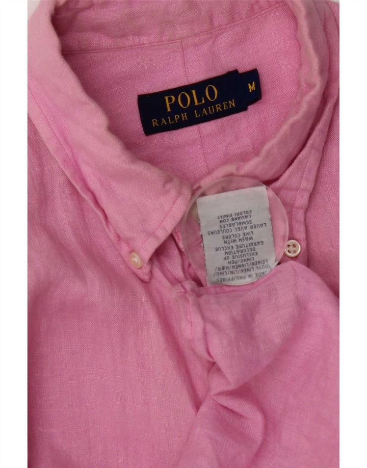 Camisa Polo Ralph Lauren Hombre Lino Rosa Medio