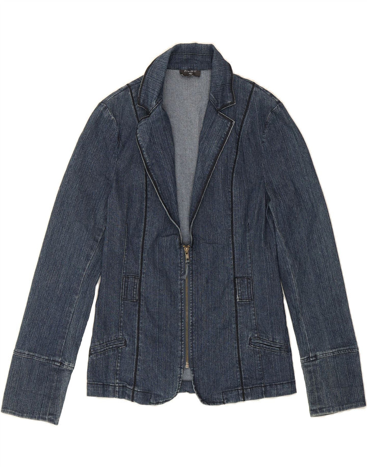 VINTAGE Womens Denim Blazer Jacket IT 44 Medium Blue Cotton Vintage Vintage and Second-Hand Vintage from Messina Hembry 
