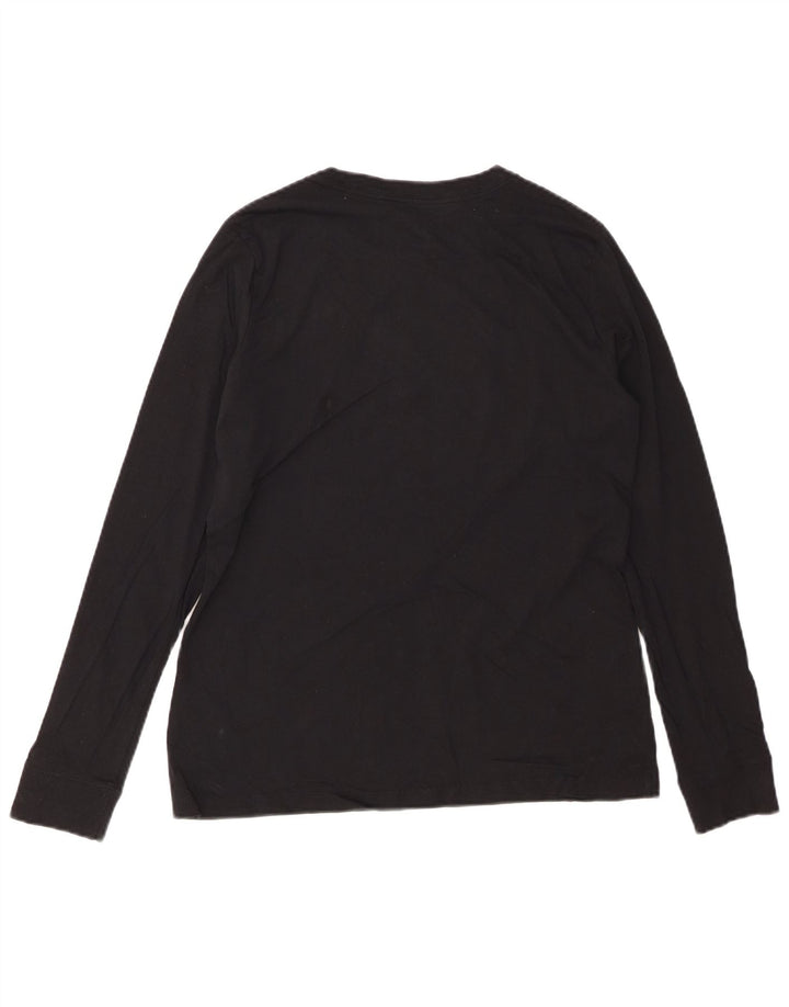 NIKE Camiseta gráfica de manga larga para mujer UK 44 Mediana Algodón negro