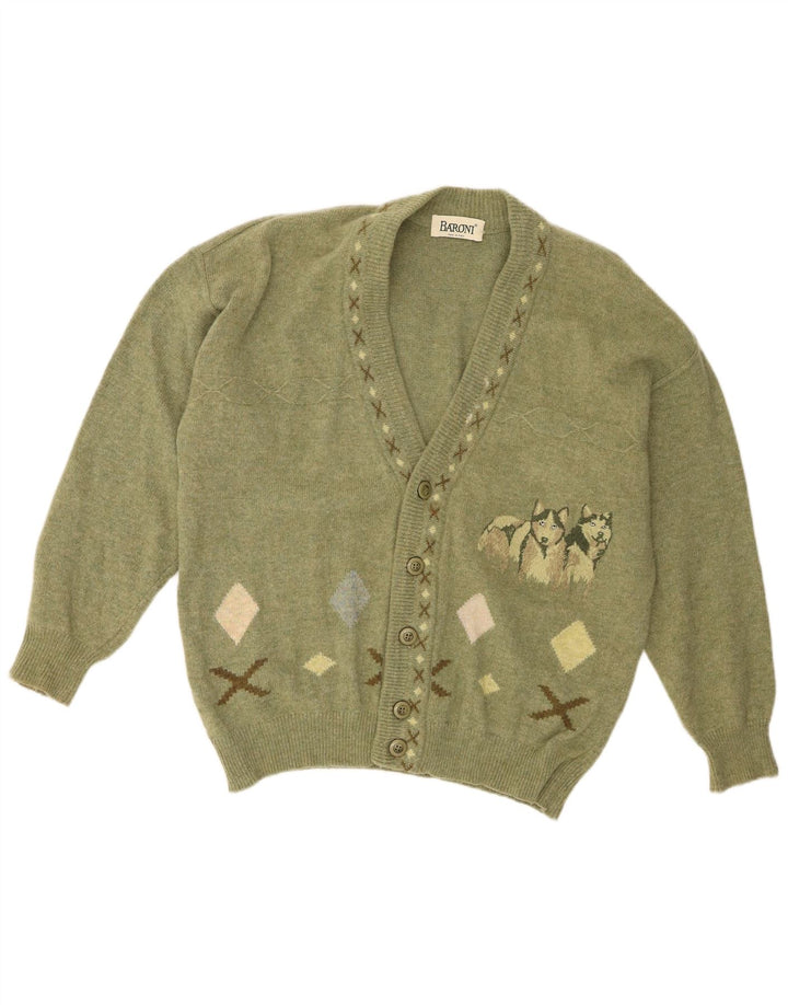 Baroni Cárdigan para Hombre IT 48 Verde Medio Argyle/Diamante
