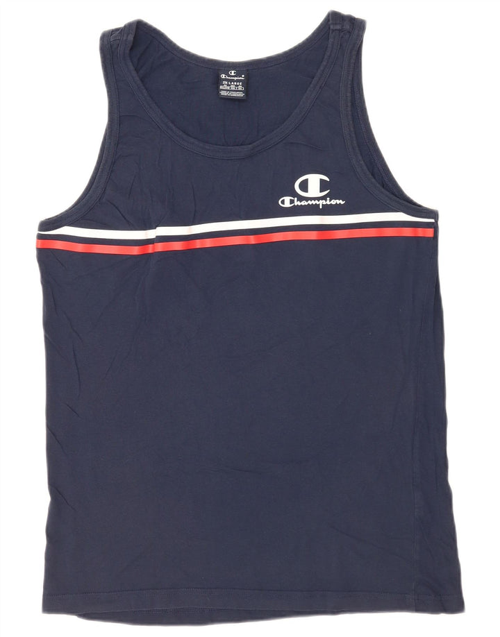 Champion Chaleco para hombre Top 2XL Azul marino a rayas