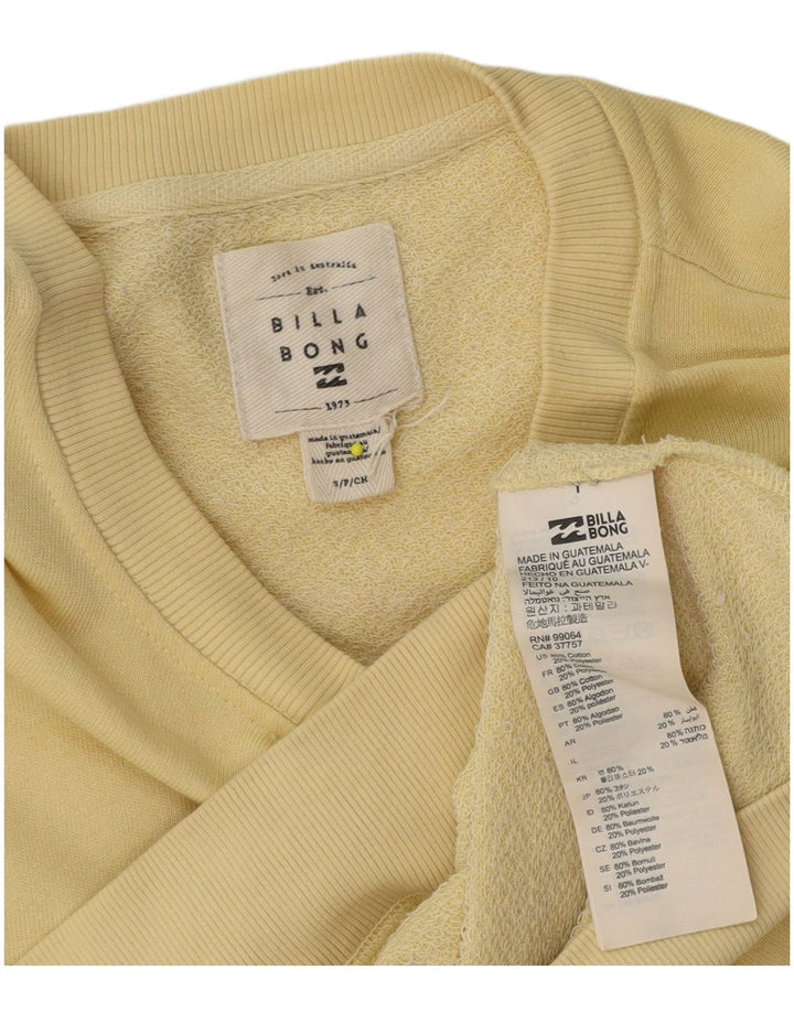 Billabong Hombre Sudadera Gráfica Jumper Small Algodón Amarillo