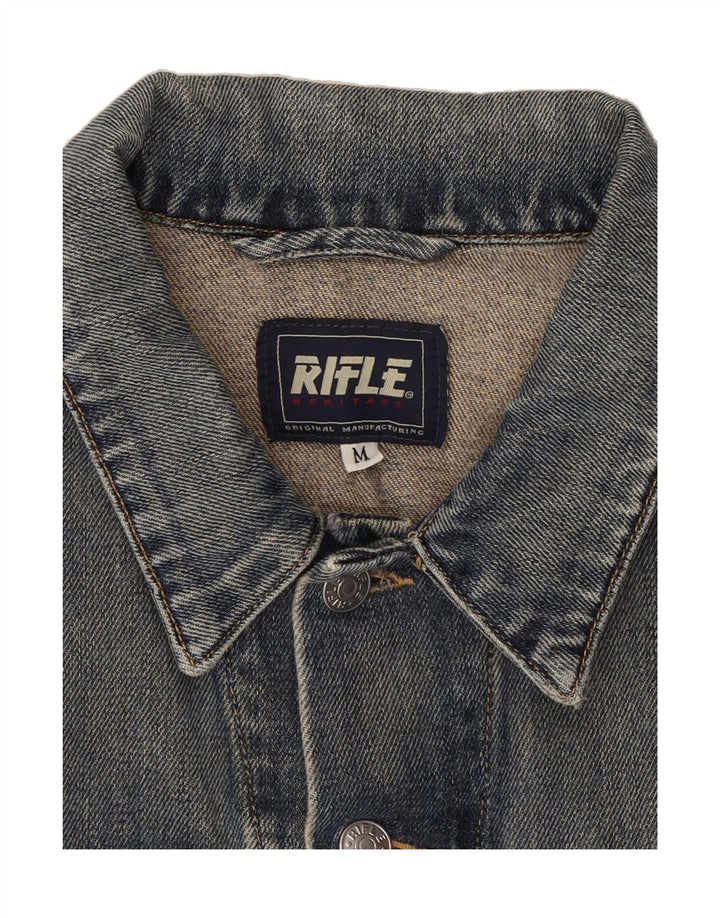 RIFLE Womens Denim Jacket UK 14 Medium Blue Cotton Vintage Rifle and Second-Hand Rifle from Messina Hembry 