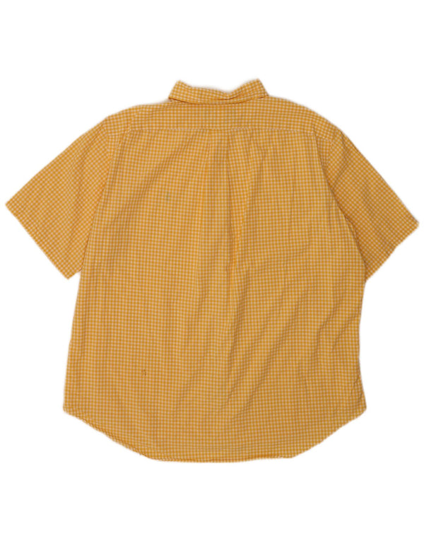 Ralph Lauren Camisa de manga corta para hombre, ajuste clásico, XL, algodón a cuadros amarillo