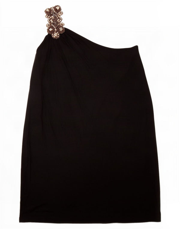 Topshop Vestido de un Hombro para Mujer UK 42 Medium Viscosa Negra