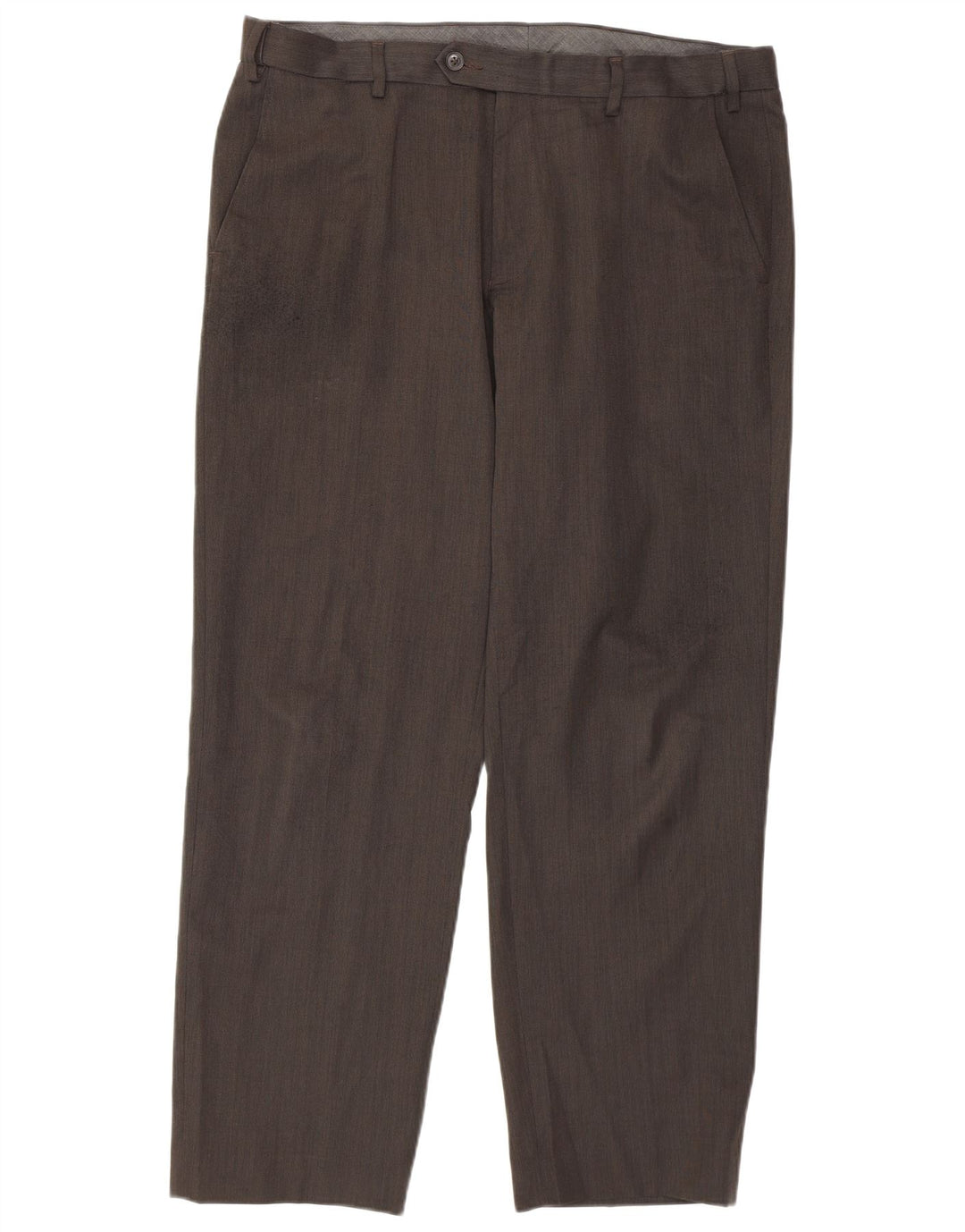 Marks & Spencer Pantalones casuales de corte regular para hombre W36 L29 Poliéster marrón