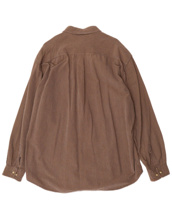 Dockers Camisa Hombre XL Marrón Cuadros Algodón