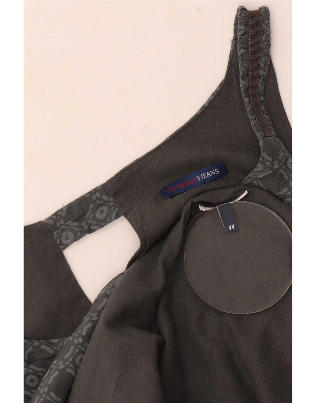 Vestido Mujer Trussardi Jeans IT 44 Gris Medio Geométrico