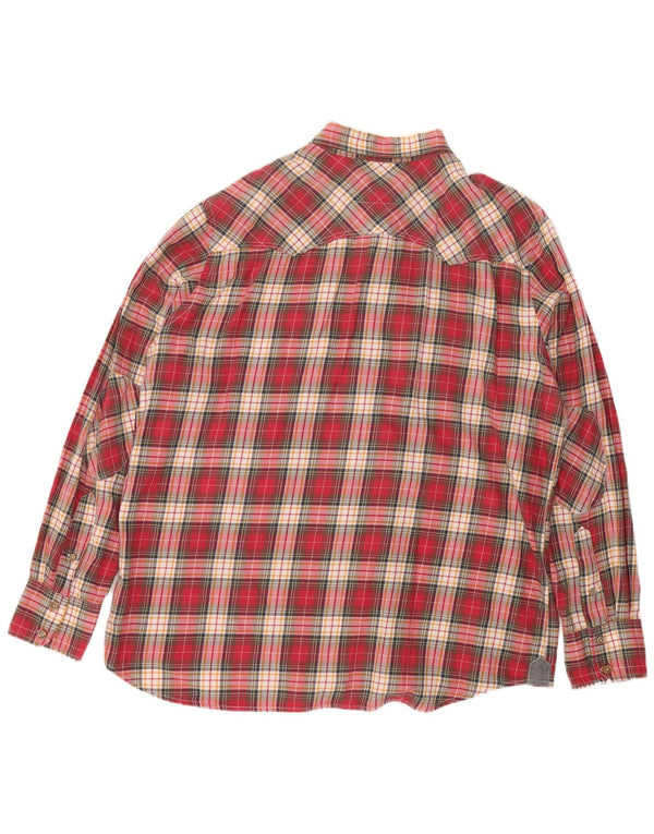 MARLBORO CLASSICS Camisa de franela ajustada para hombre 3XL Cuadros rojos