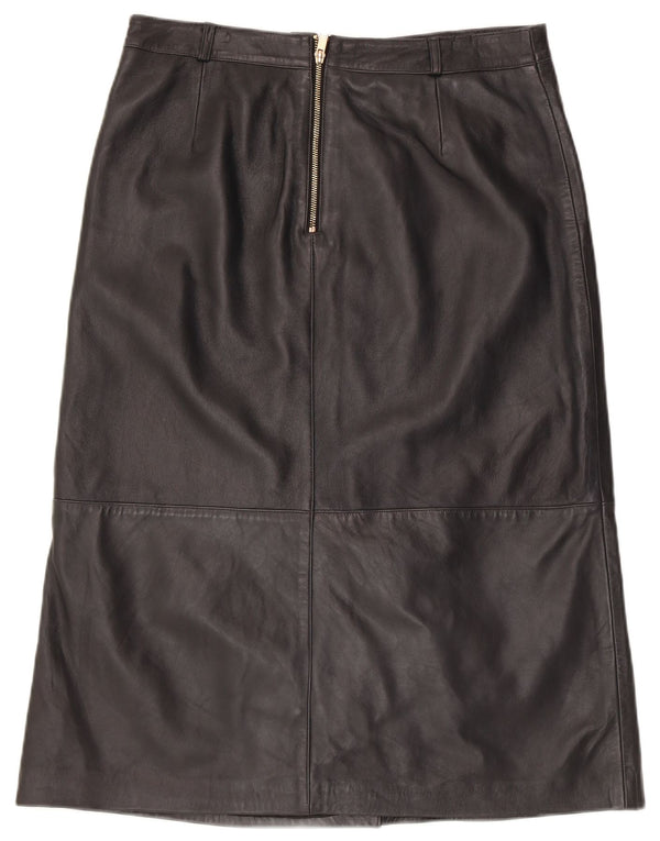 MINT VELVET Falda de cuero para mujer UK 40 Grande W34 Cuero negro