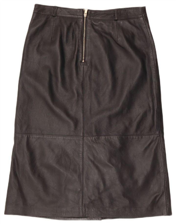 MINT VELVET Falda de cuero para mujer UK 40 Grande W34 Cuero negro