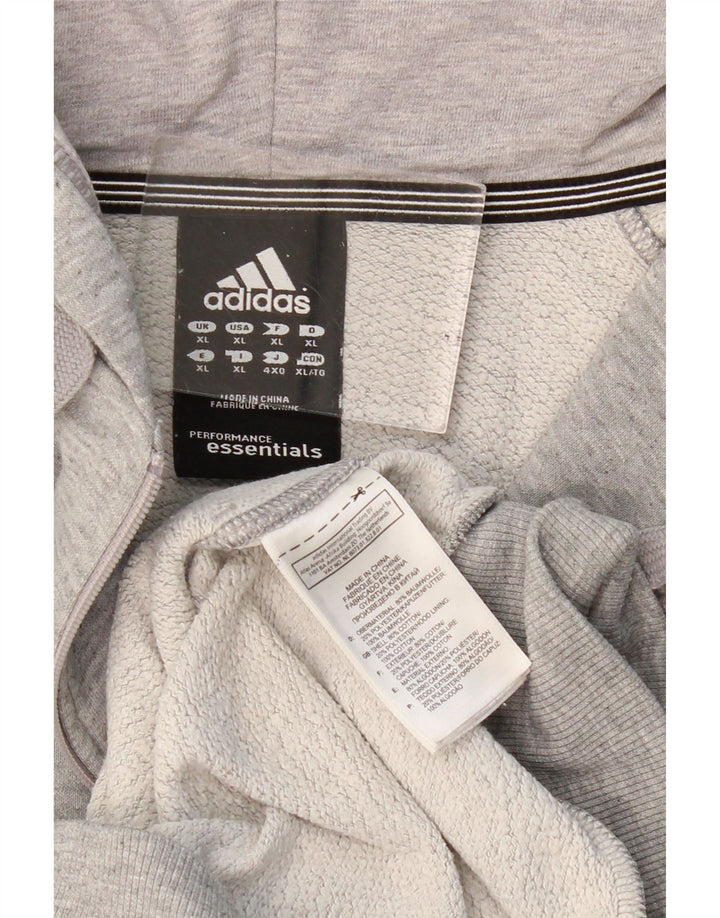 Adidas Sudadera con capucha y cremallera para hombre XL Algodón gris