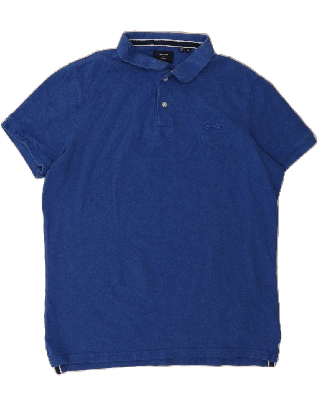 SUPERDRY Mens Polo Shirt XL Blue Cotton Vintage Superdry and Second-Hand Superdry from Messina Hembry 