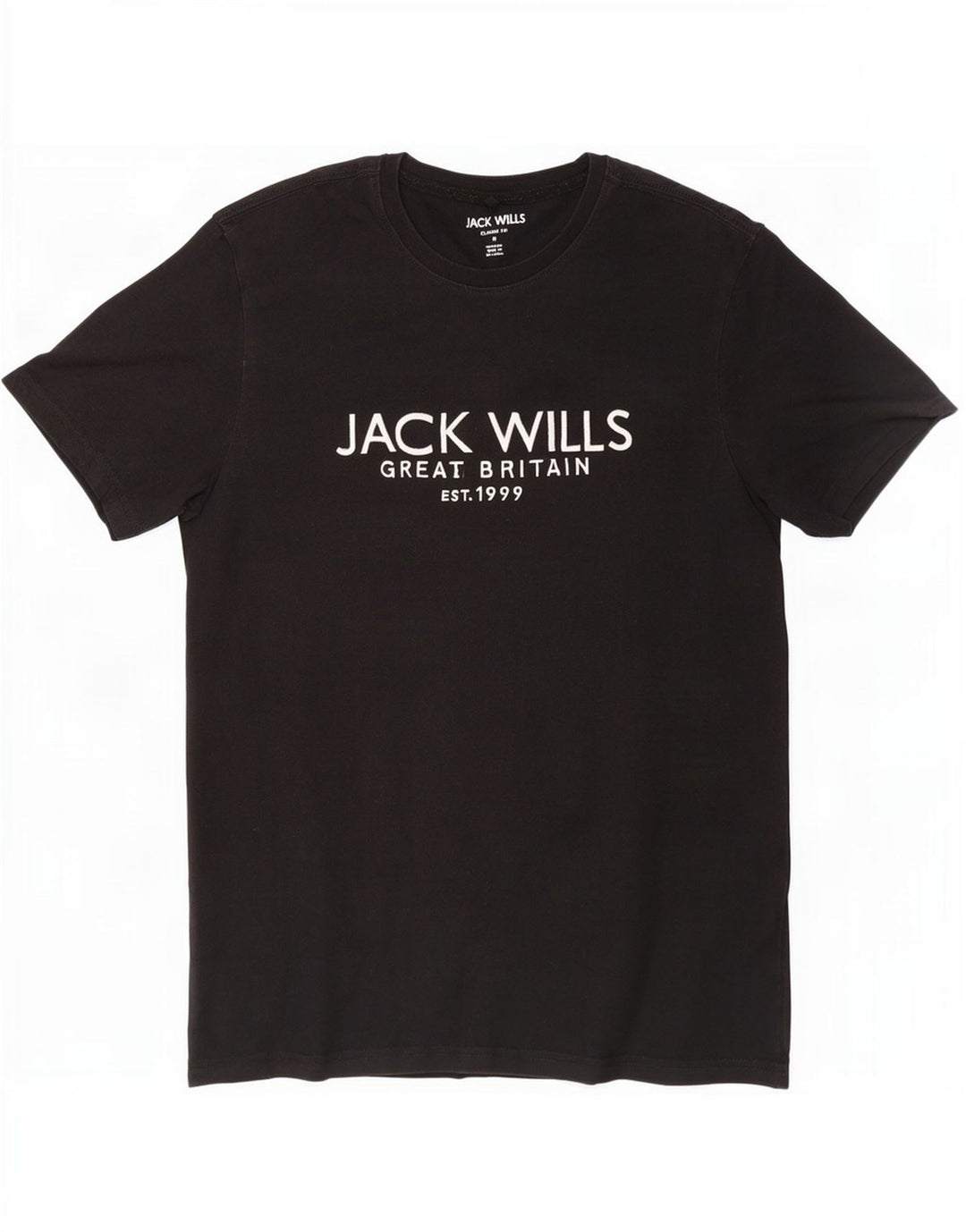 Jack Wills Camiseta gráfica de ajuste clásico para hombre Top mediano de algodón negro