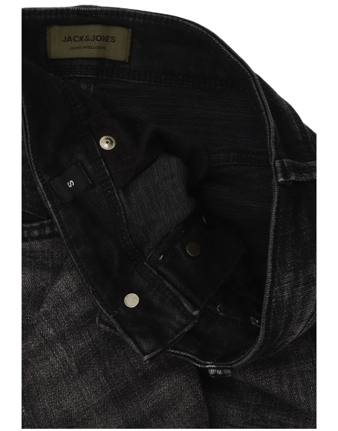 Jack & Jones Mens Shorts De Mezclilla Desgastados Pequeño W29 Negro