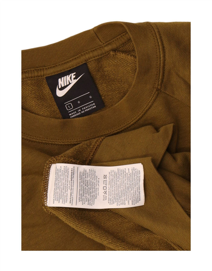 Nike Hombre Sudadera Jumper Large Caqui Algodón