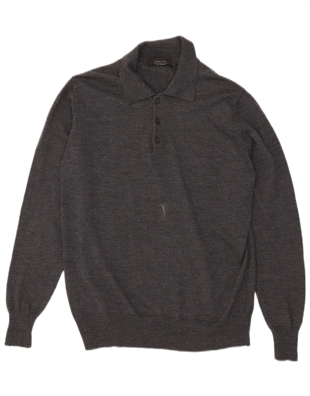 Zara Hombre Polo Neck Jumper Sweater XL Gris