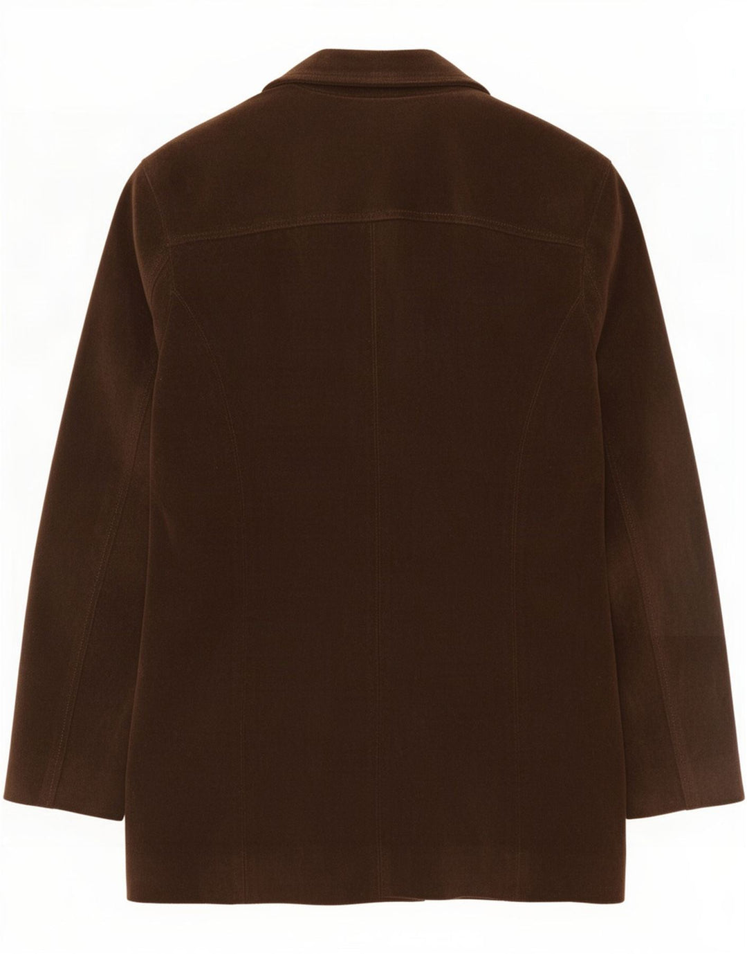 Hyde Chaqueta Blazer de Ante con 4 Botones para Mujer UK 40 Cuero Marrón Medio