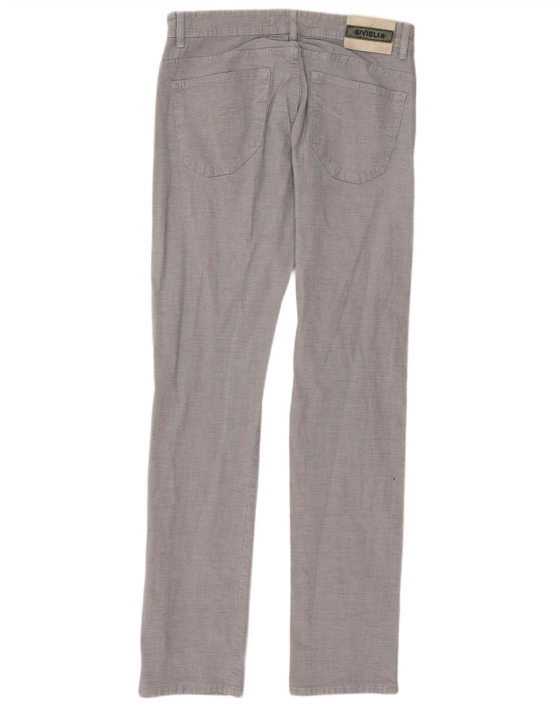 SIVIGLIA Pantalón Casual Recto Mujer W33 L33 Algodón A Cuadros Azul