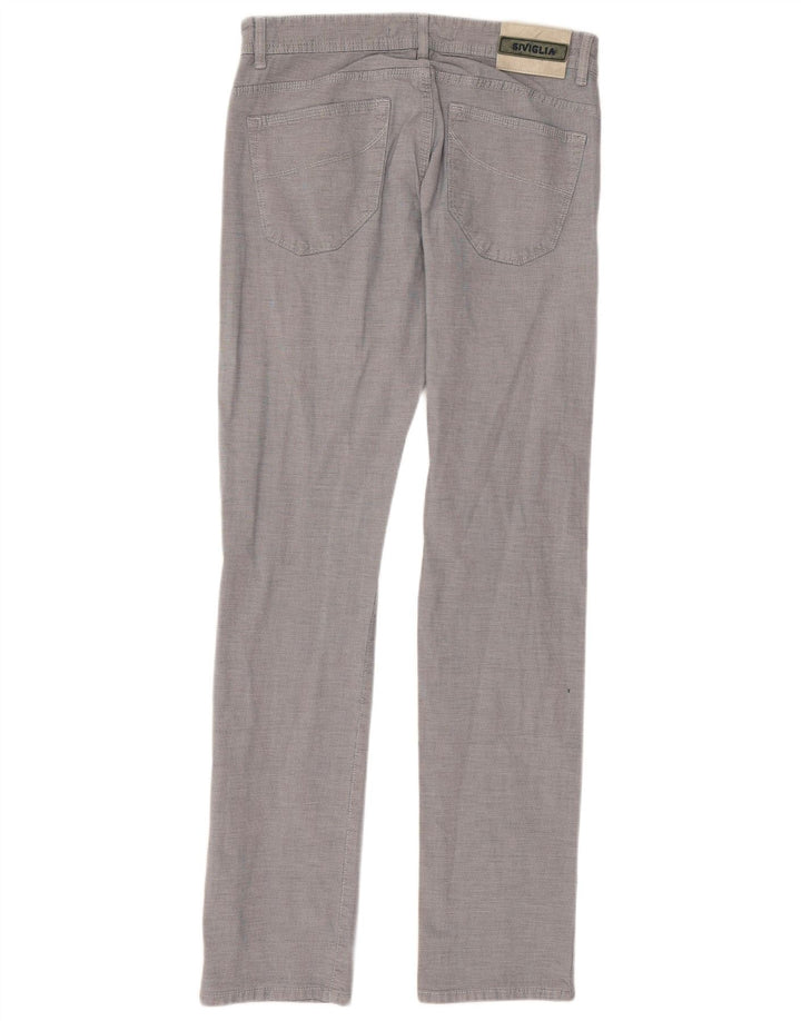 SIVIGLIA Pantalón Casual Recto Mujer W33 L33 Algodón A Cuadros Azul
