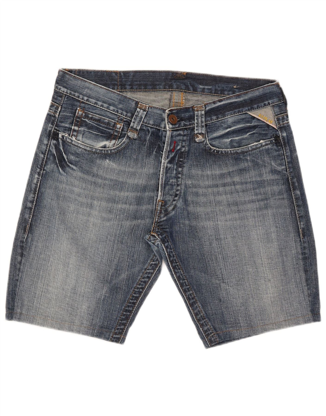 Replay Pantalones cortos de mezclilla para hombre W34 Algodón azul grande