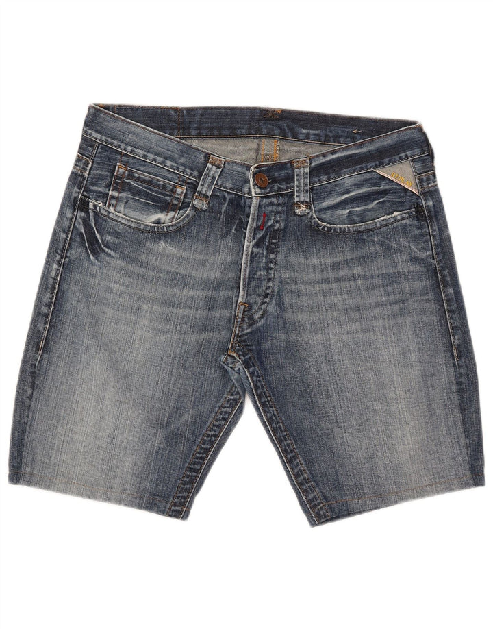 Replay Pantalones cortos de mezclilla para hombre W34 Algodón azul grande
