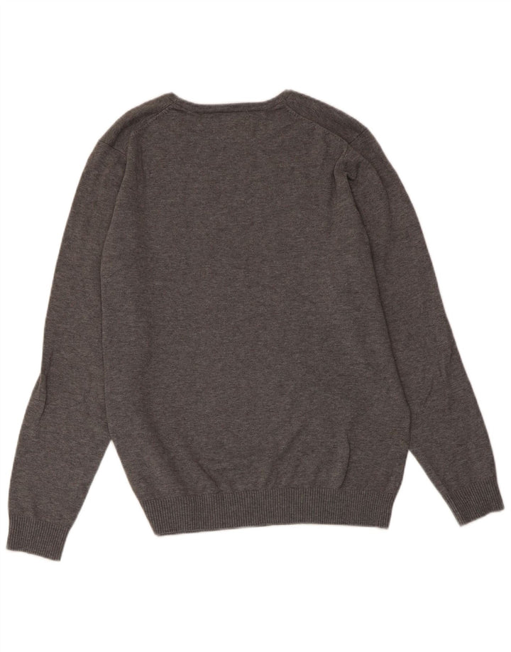 JACK & JONES Jersey de cuello redondo a medida para hombre de algodón gris medio