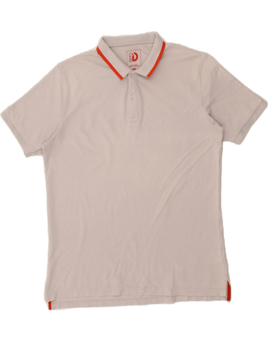 DACK'S Mens Polo Shirt 2XL Grey Cotton Vintage Dack's and Second-Hand Dack's from Messina Hembry 